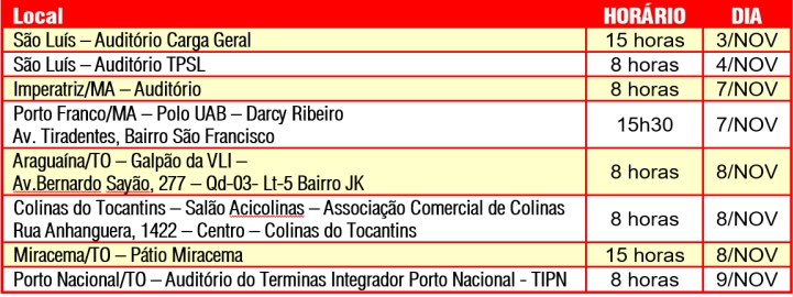 assembleias tabela