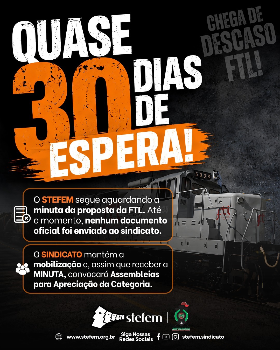 STEFEM segue aguardando minuta da FTL e reafirma compromisso com a categoria